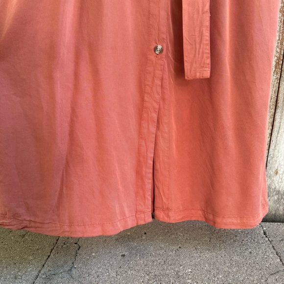 THREAD & SUPPLY Women’s Rust Orange Tencel Sleeveless Belted Dress Size Medium - Picture 5 of 11
